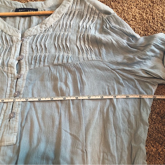 Bandolino Lagenlook Blue Tunic Blouse - Picture 7 of 7